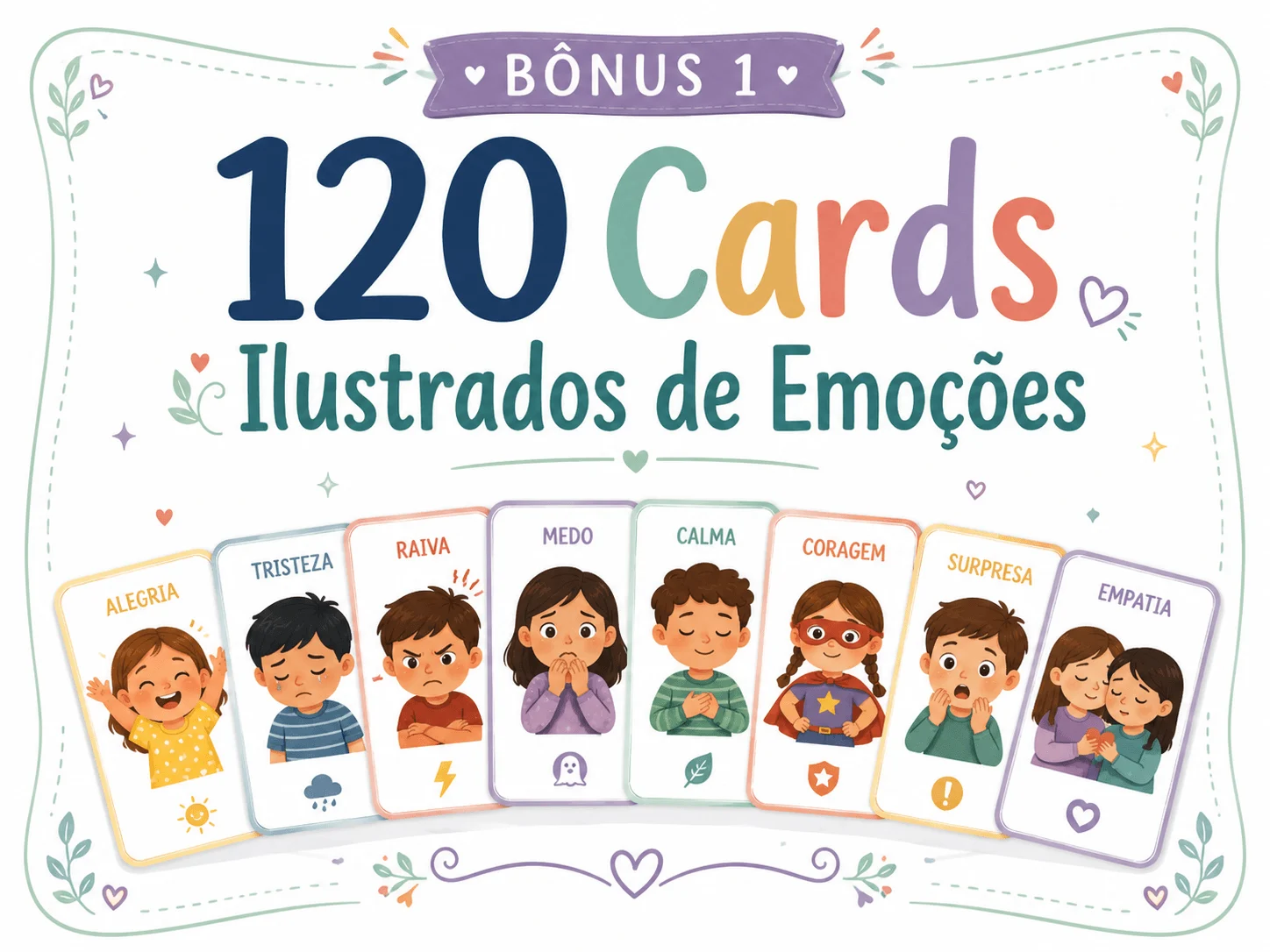120 Cards Ilustrados de Emoções